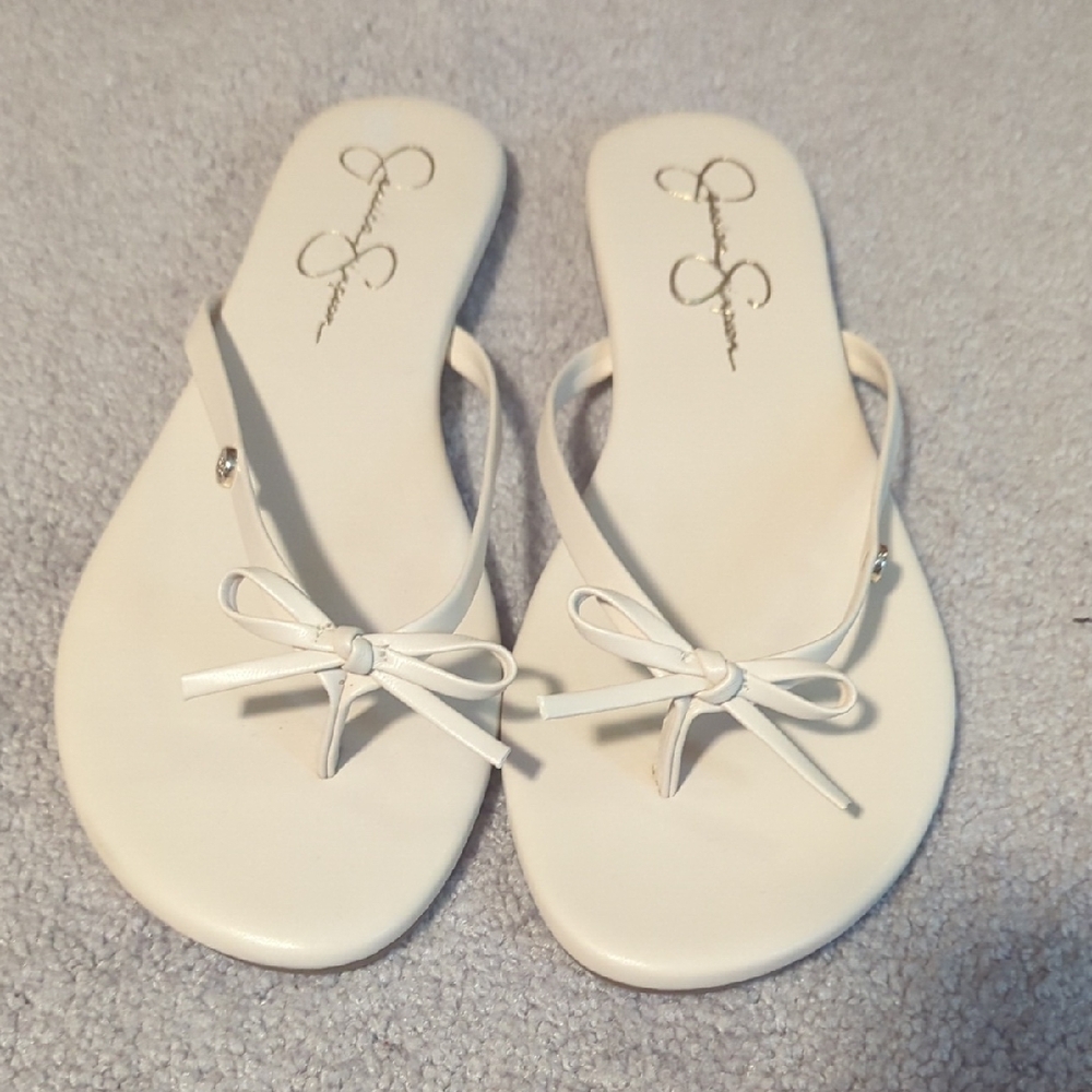 Jessica Simpson Cream Bow Sandals